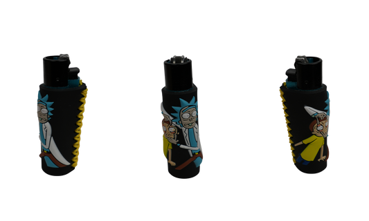 Mechero Beetle Print Portal Duo Black con funda antideslizante y diseño cartoon sci-fi (3 vistas)