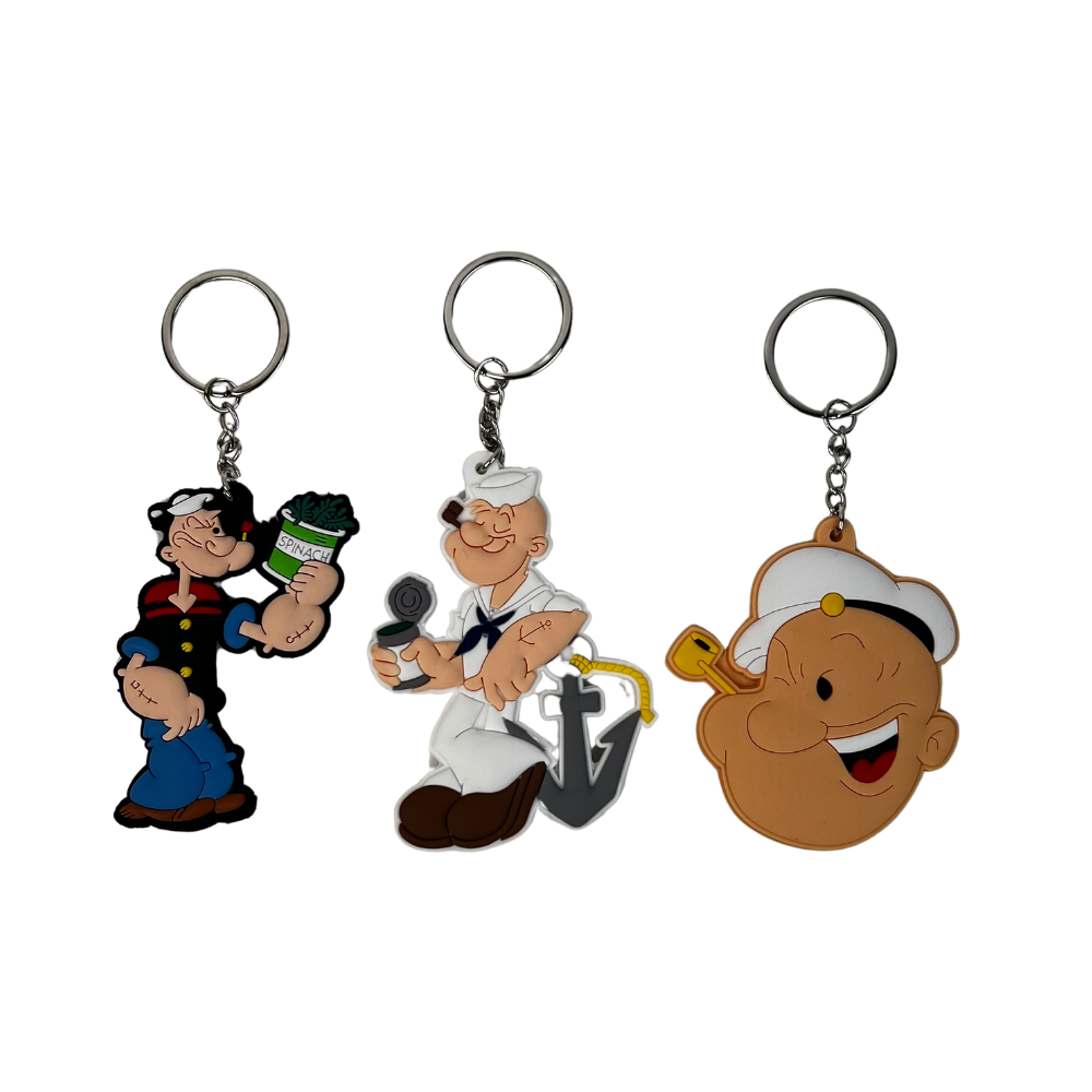 Pack de 3 llaveros de silicona estilo marinero retro vintage con detalles náuticos