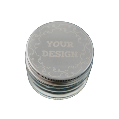 Tarro de vidrio 50ml personalizado con grabado láser en tapa metálica