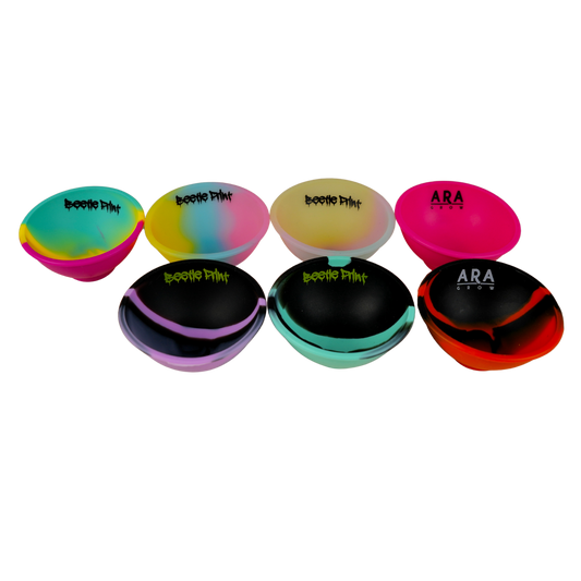 Bowls de silicona flexible en varios colores con diseño Beetle Print, ligeros, resistentes y fáciles de limpiar
