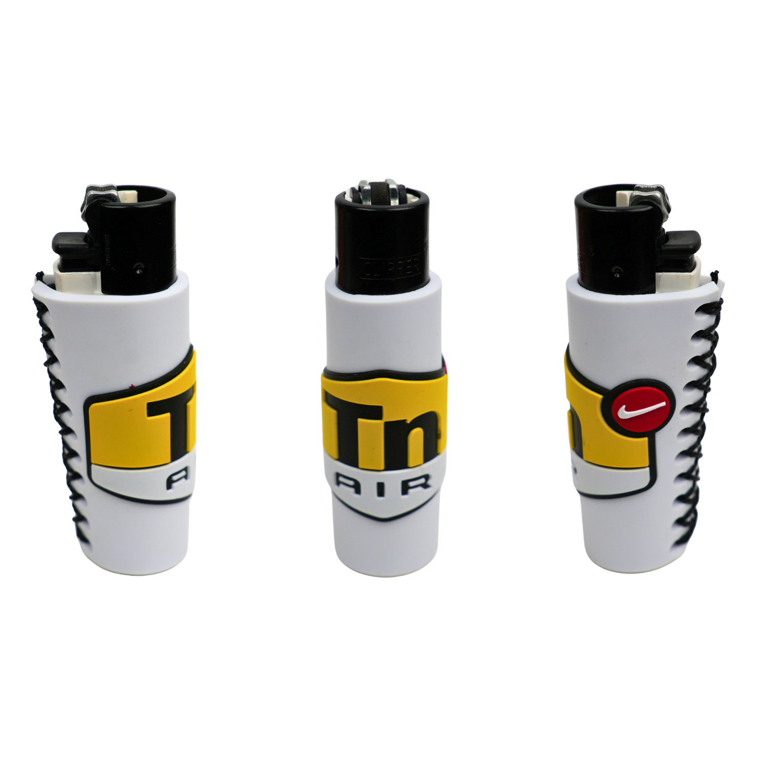Funda de silicona blanca para mechero tipo clipper, diseño ergonómico con agarre antideslizante y ajuste preciso