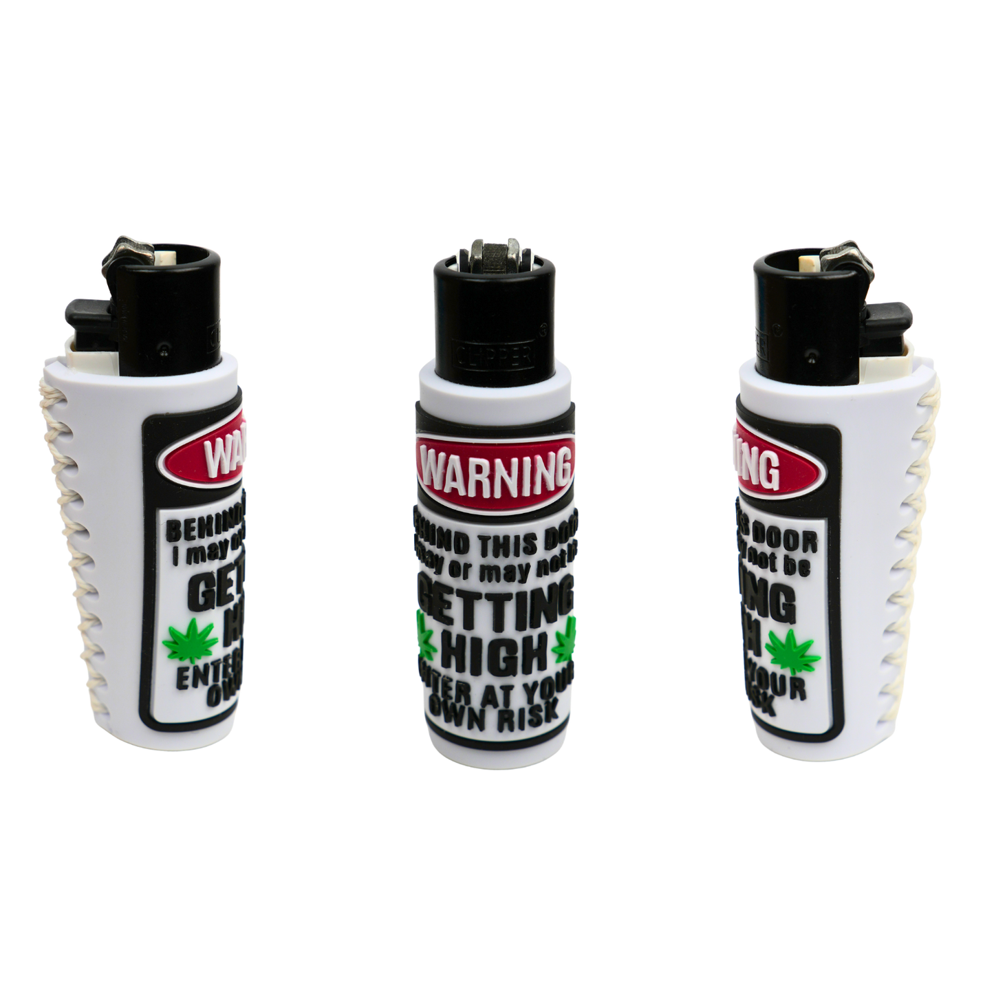 Funda de silicona para mechero con diseño warning, protector antideslizante resistente para encendedor