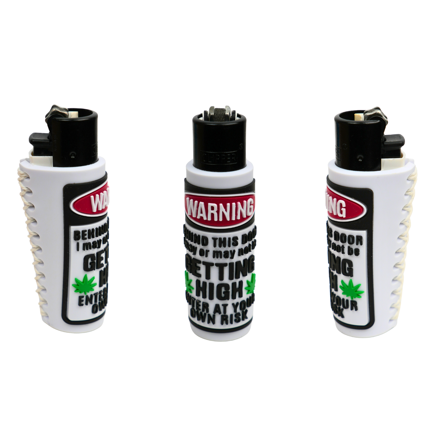 Funda de silicona para mechero con diseño warning, protector antideslizante resistente para encendedor