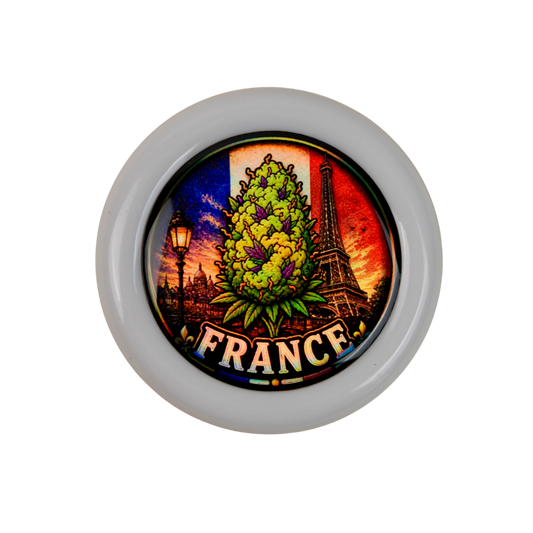 Grinder Zero France Beetle Print con diseño artístico inspirado en París y resina holográfica brillante
