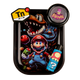 Pack de accesorios Beetle Print con bandeja de estilo videojuego retro, recipiente de silicona decorativo, grinder con acabado de resina holográfica y funda para mechero con diseño colorido inspirado en juegos clásicos