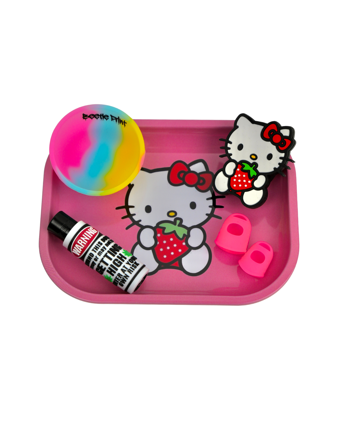 Pack smoking cute con bandeja osito, mechero con funda, tarro de silicona y dedales
