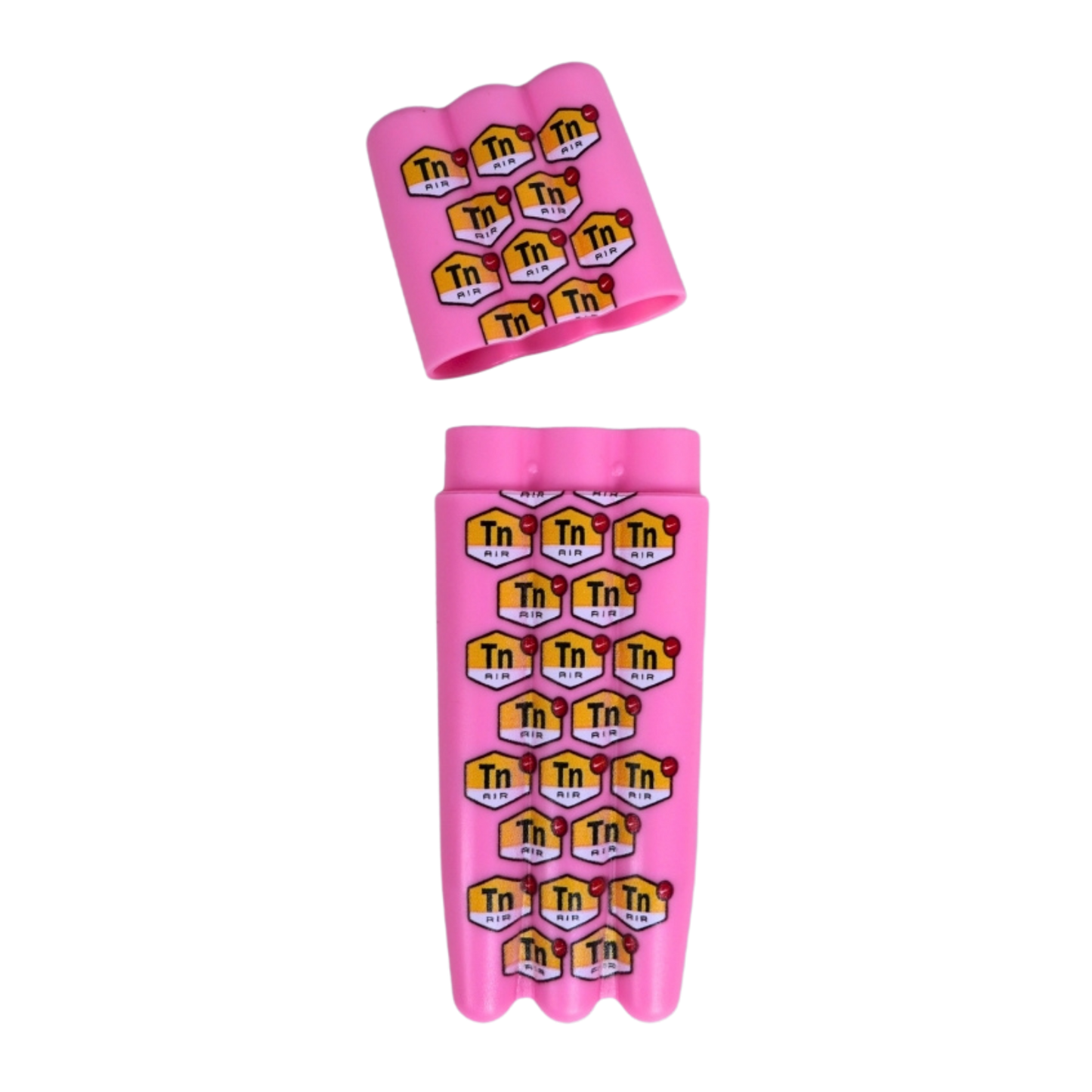 Portaconos de silicona color rosa con estampado Air, flexible, resistente y protector para conos