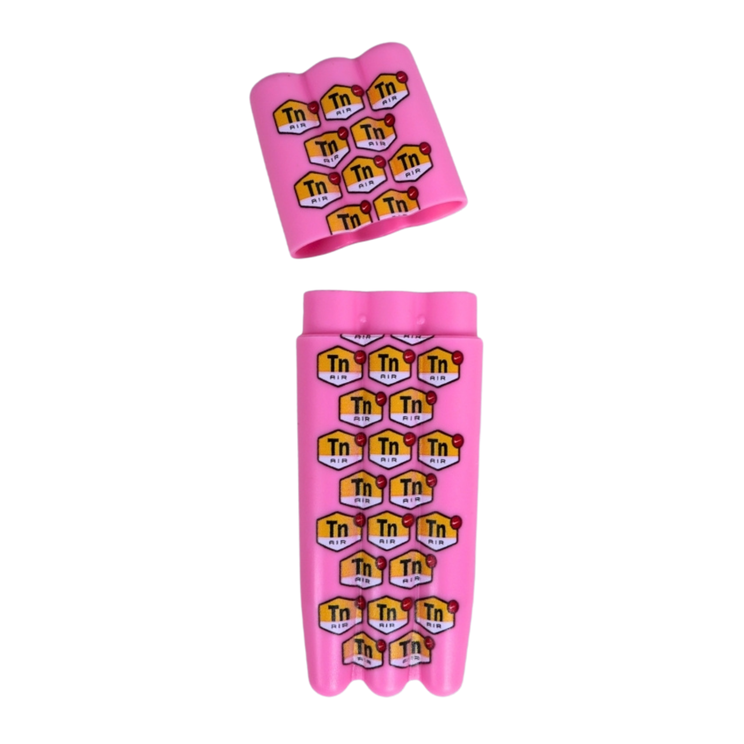 Portaconos de silicona color rosa con estampado Air, flexible, resistente y protector para conos