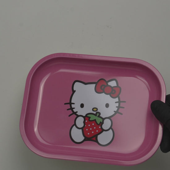 Pink kawaii cat metal rolling tray by Beetle Print video