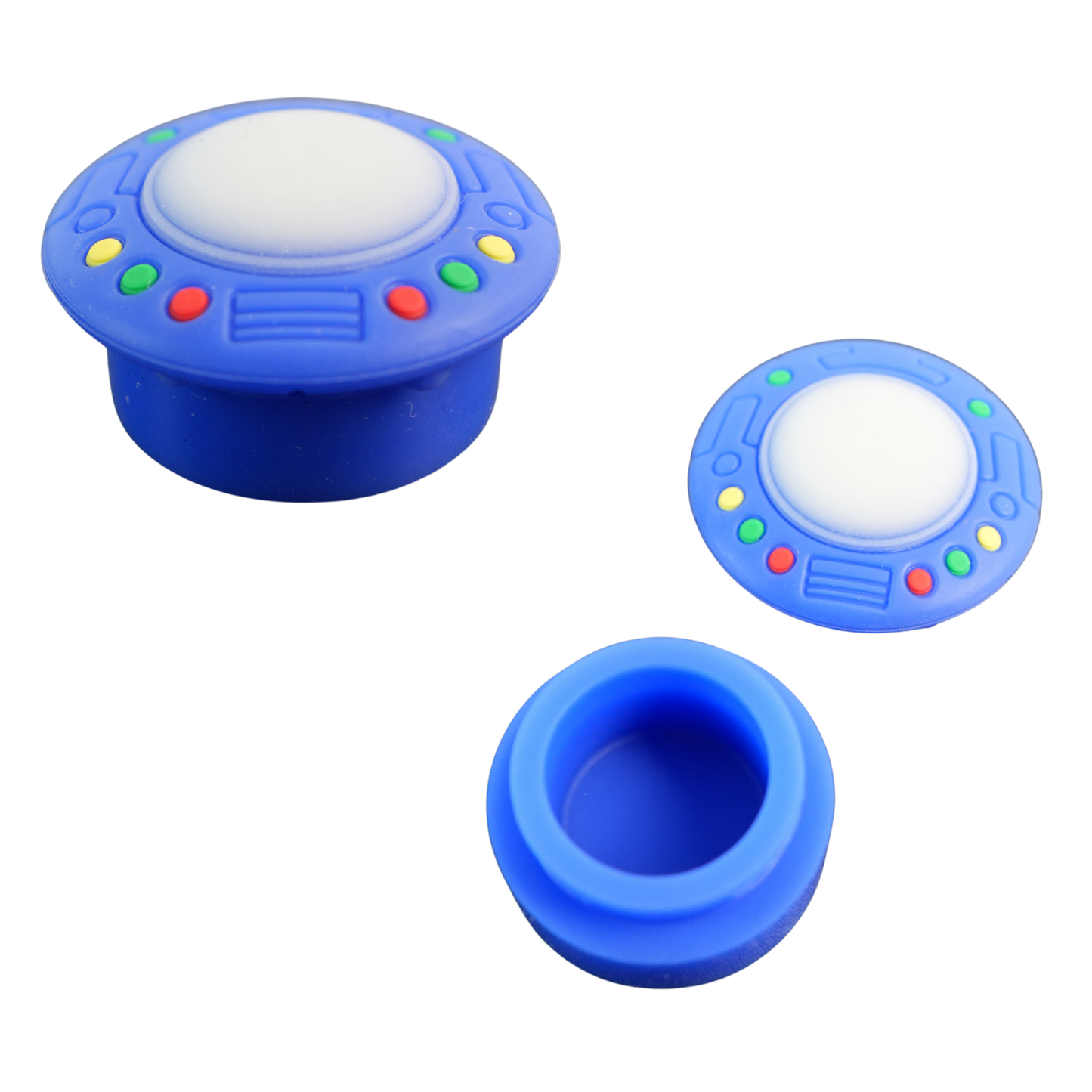 Tarro de silicona para wax con diseño de ovni, recipiente hermético antiadherente para almacenamiento de concentrados