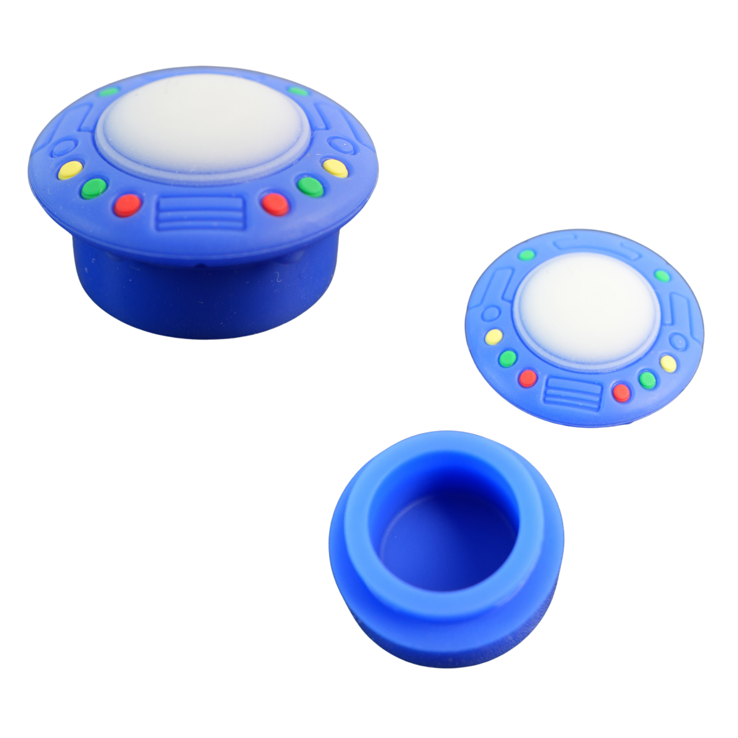 Tarro de silicona para wax con diseño de ovni, recipiente hermético antiadherente para almacenamiento de concentrados