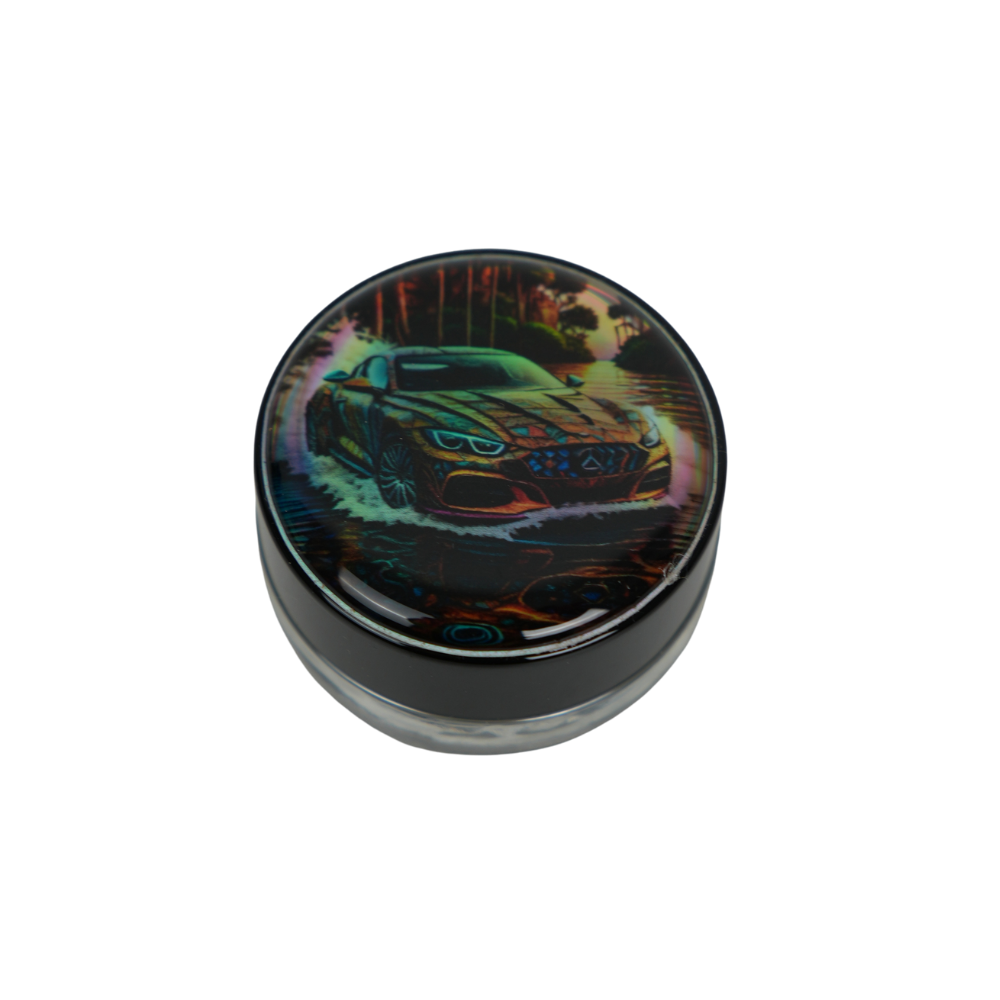 Tarro de Vidrio 5 ml con Tapa ABS y Vinilo Resinable | Diseño Coleccionable