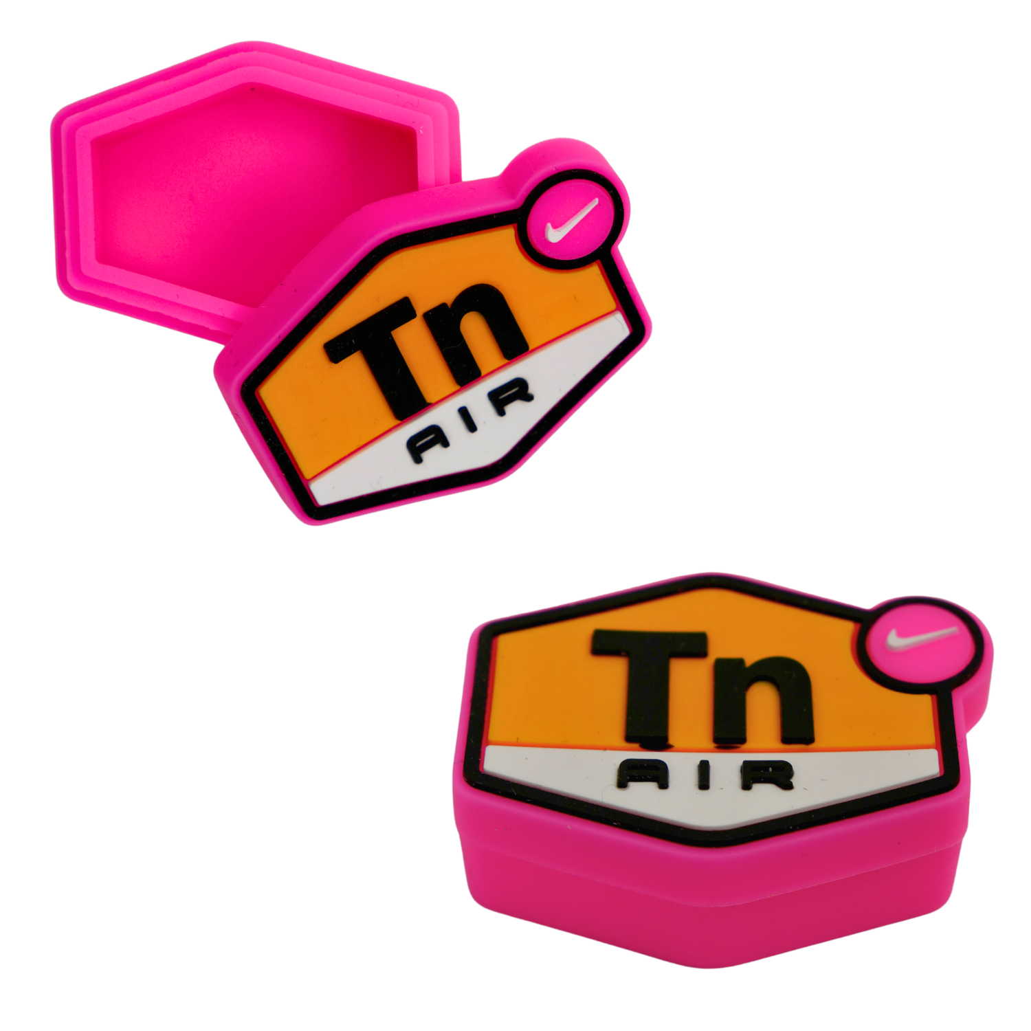 Contenedor de wax de silicona color rosa con diseño Air, flexible, antiadherente y compacto